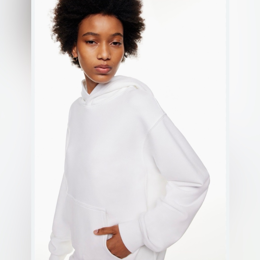 Aritzia TNA Terry Hoddie White